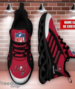 Striped Custom Name Sneakers Tampa Bay Buccaneers NFL Max Soul Shoes For Men And Women Product Photo 3