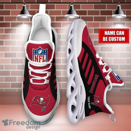 Striped Custom Name Sneakers Tampa Bay Buccaneers NFL Max Soul Shoes For Men And Women Product Photo 4