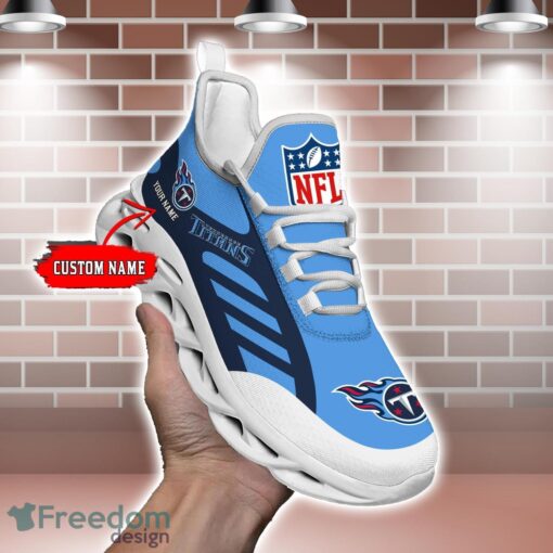 Striped Custom Name Sneakers Tennessee Titans NFL Max Soul Shoes For Men And Women Product Photo 2