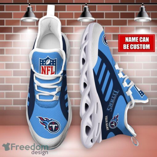 Striped Custom Name Sneakers Tennessee Titans NFL Max Soul Shoes For Men And Women Product Photo 4