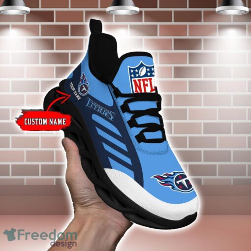 Striped Custom Name Sneakers Tennessee Titans NFL Max Soul Shoes For Men And Women Product Photo 1