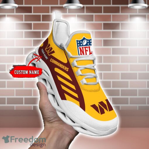 Striped Custom Name Sneakers Washington Commanders NFL Max Soul Shoes For Men And Women Product Photo 2