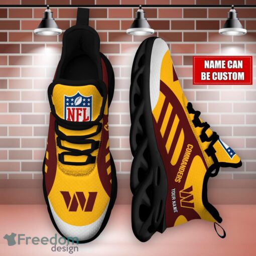 Striped Custom Name Sneakers Washington Commanders NFL Max Soul Shoes For Men And Women Product Photo 3