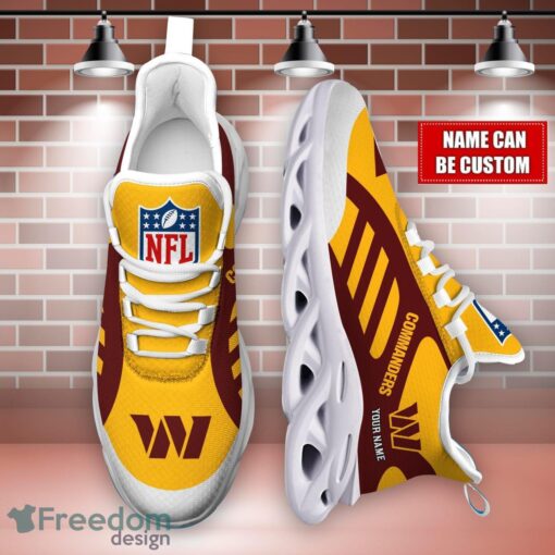 Striped Custom Name Sneakers Washington Commanders NFL Max Soul Shoes For Men And Women Product Photo 4