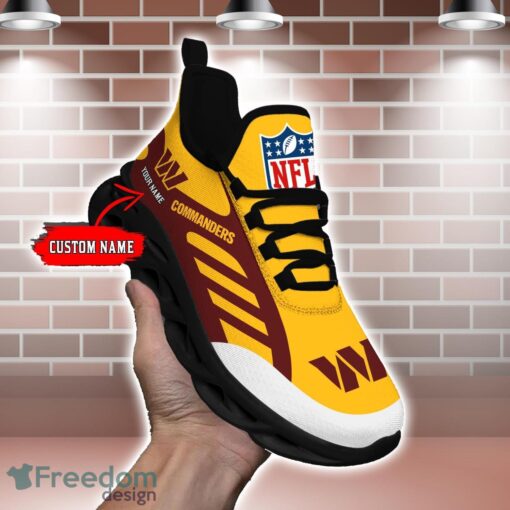 Striped Custom Name Sneakers Washington Commanders NFL Max Soul Shoes For Men And Women Product Photo 1