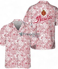 Stroh’s Beer Summer Doodle Art Tropical Hawaiian Shirt