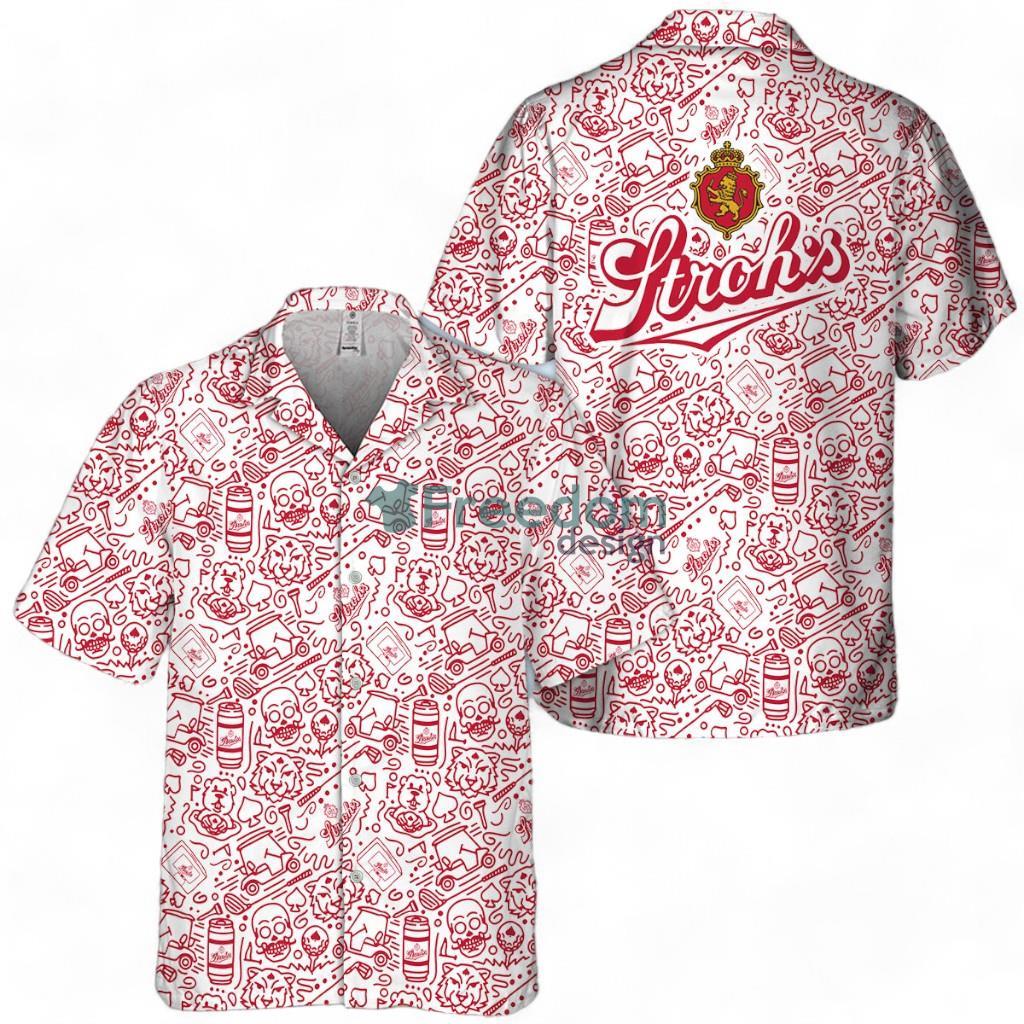 Stroh's Beer Summer Doodle Art Tropical Hawaiian Shirt image Stroh's Beer Summer Doodle Art Tropical Hawaiian Shirt