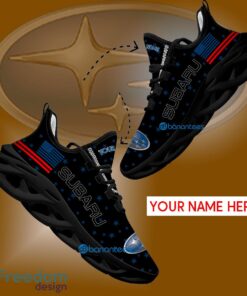 Subaru Car Racing Running Sneaker Collection Custom Name Gift Max Soul Shoes USA Flag Star New For Fans - Subaru Car Racing Running Shoes New Trending Personalized Photo 1