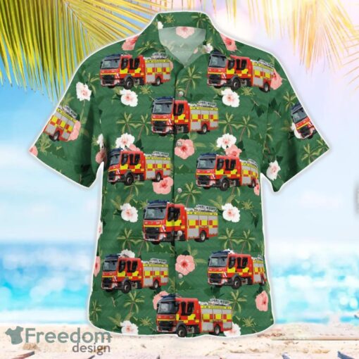 Suffolk, England, Suffolk Fire and Rescue Service Beach Hawaiian Shirt Product Photo 2