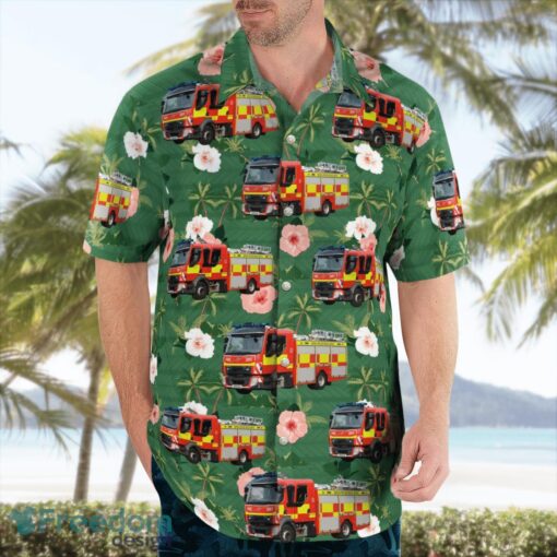 Suffolk, England, Suffolk Fire and Rescue Service Beach Hawaiian Shirt Product Photo 3