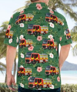 Suffolk, England, Suffolk Fire and Rescue Service Beach Hawaiian Shirt Product Photo 4