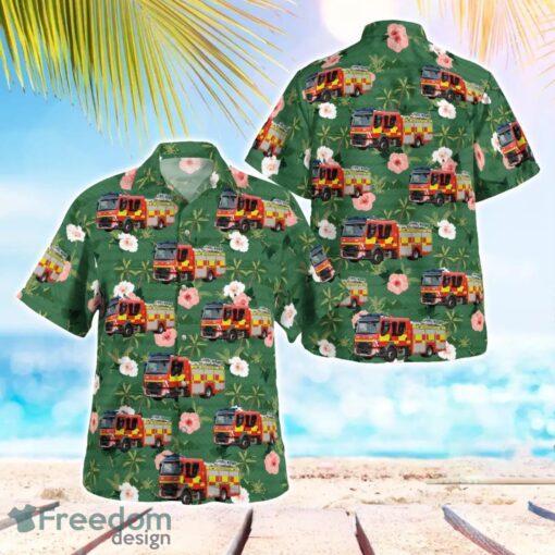 Suffolk, England, Suffolk Fire and Rescue Service Beach Hawaiian Shirt Product Photo 1