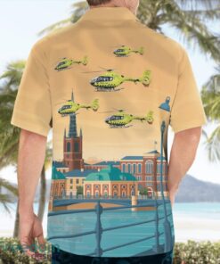 Sweden, Babcock Scandinavian AirAmbulance, EC135 Helicopters Hawaiian Shirt Summer Beach Gift Product Photo 2