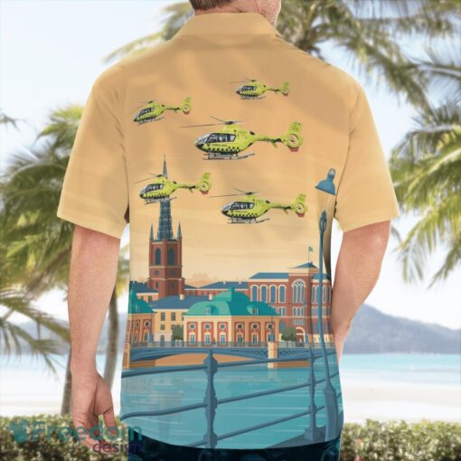 Sweden, Babcock Scandinavian AirAmbulance, EC135 Helicopters Hawaiian Shirt Summer Beach Gift Product Photo 2