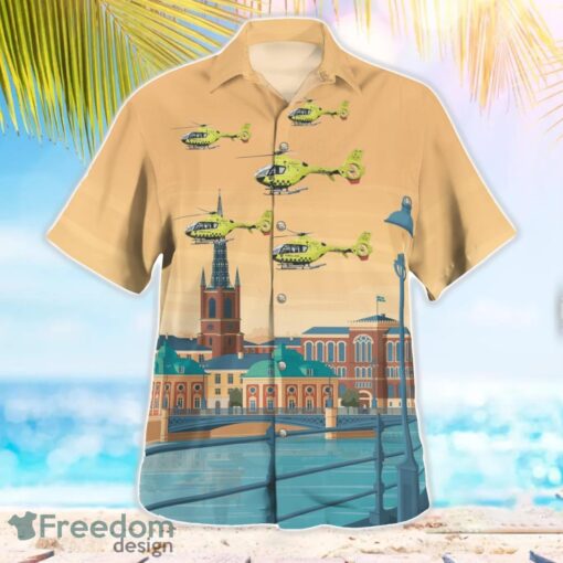 Sweden, Babcock Scandinavian AirAmbulance, EC135 Helicopters Hawaiian Shirt Summer Beach Gift Product Photo 3