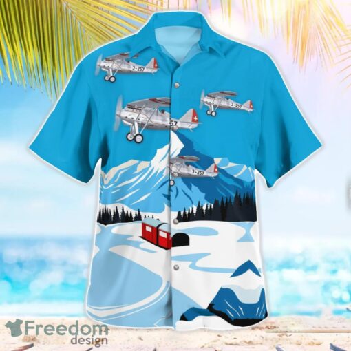 Swiss Air Force Dewoitine D.27 Beach Hawaiian Shirt Product Photo 2