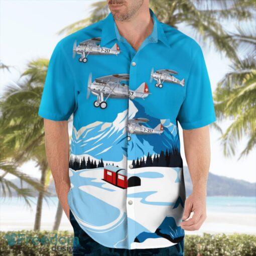 Swiss Air Force Dewoitine D.27 Beach Hawaiian Shirt Product Photo 3