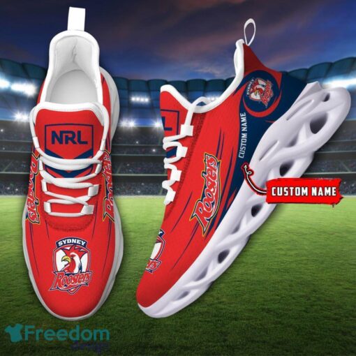 Sydney Roosters NRL Max Soul Shoes Sneakers Sport Gift For Fans Running Shoes Custom Name Product Photo 2