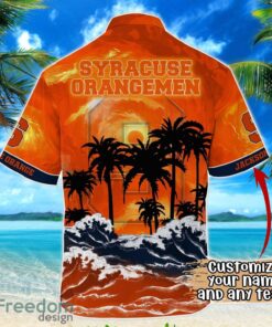 Syracuse Orange NCAA Hawaiian Shirt Coconut Tree Waves Beach Hawaii Shirt Custom Name For Fans Product Photo 3