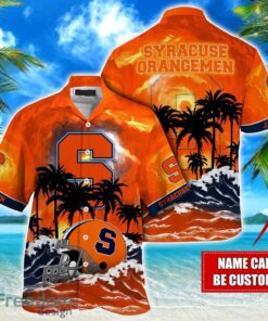 Syracuse Orange NCAA Hawaiian Shirt Coconut Tree Waves Beach Hawaii Shirt Custom Name For Fans Product Photo 1