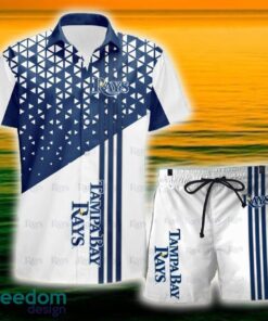 Tampa Bay Rays Triangle Abstract Pattern Hawaii Shirt and Shorts Summer For Beach Fans