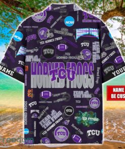 TCU Horned Frogs Logo Hawaiian Shirt For Fans Trending Beach Shirt Custom Name Product Photo 2