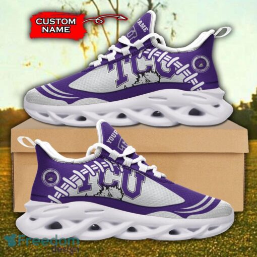 TCU Horned Frogs NCAA Max Soul Shoes Big Logo And Custom Name Sneakers For Men Women Product Photo 2