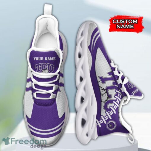 TCU Horned Frogs NCAA Max Soul Shoes Big Logo And Custom Name Sneakers For Men Women Product Photo 4