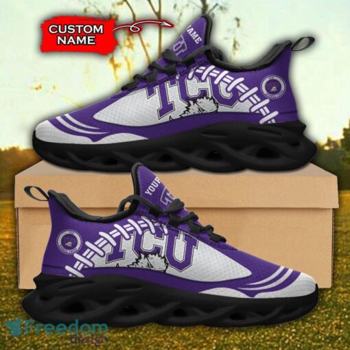 TCU Horned Frogs NCAA Max Soul Shoes Big Logo And Custom Name Sneakers For Men Women Product Photo 1