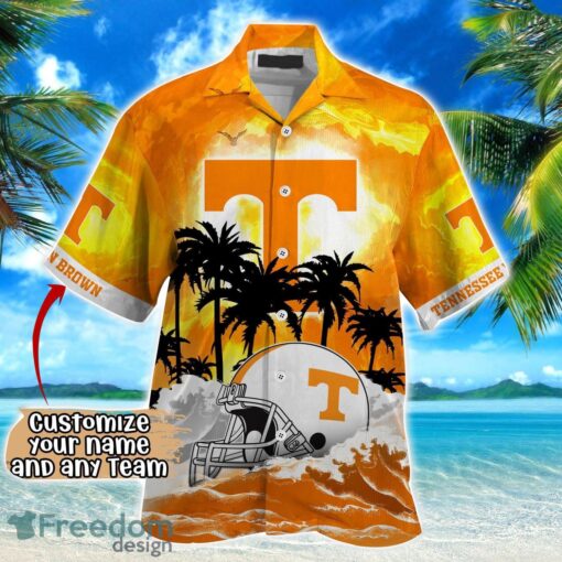 Tennessee Volunteers NCAA Hawaiian Shirt Coconut Tree Waves Beach Hawaii Shirt Custom Name For Fans Product Photo 2