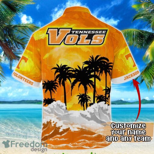 Tennessee Volunteers NCAA Hawaiian Shirt Coconut Tree Waves Beach Hawaii Shirt Custom Name For Fans Product Photo 3