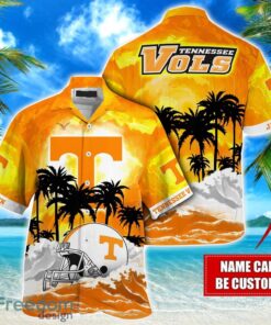 Tennessee Volunteers NCAA Hawaiian Shirt Coconut Tree Waves Beach Hawaii Shirt Custom Name For Fans