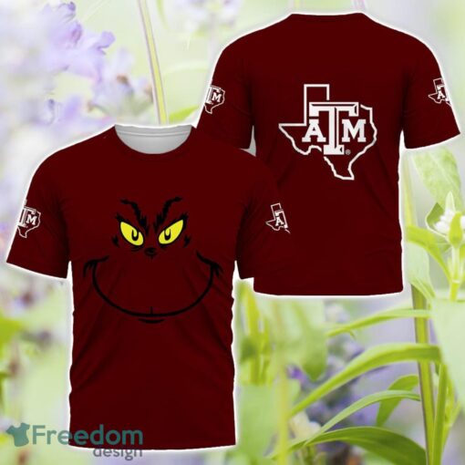 Texas A&M Aggies Grinch Face All Over Printed 3D T-Shirt Sweatshirt Hoodie Product Photo 3