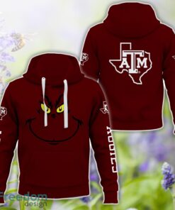 Texas A&M Aggies Grinch Face All Over Printed 3D T-Shirt Sweatshirt Hoodie Product Photo 1