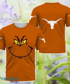 Texas Longhorns Grinch Face All Over Printed 3D T-Shirt Sweatshirt Hoodie Product Photo 3