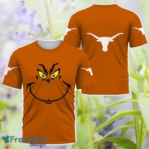 Texas Longhorns Grinch Face All Over Printed 3D T-Shirt Sweatshirt Hoodie Product Photo 3