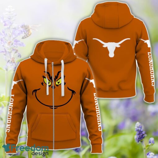 Texas Longhorns Grinch Face All Over Printed 3D T-Shirt Sweatshirt Hoodie Product Photo 4