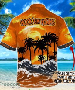 Texas Longhorns NCAA Hawaiian Shirt Coconut Tree Waves Beach Hawaii Shirt Custom Name For Fans Product Photo 3