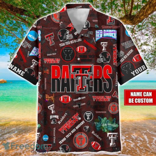 Texas Tech Red Raiders Logo Hawaiian Shirt For Fans Trending Beach Shirt Custom Name Product Photo 1