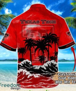 Texas Tech Red Raiders NCAA Hawaiian Shirt Coconut Tree Waves Beach Hawaii Shirt Custom Name For Fans Product Photo 3