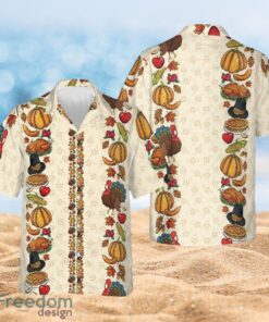 Thanksgiving Dinner Short Sleeve Gifts For Thanksgiving Full Over Print Hawaiian Shirt