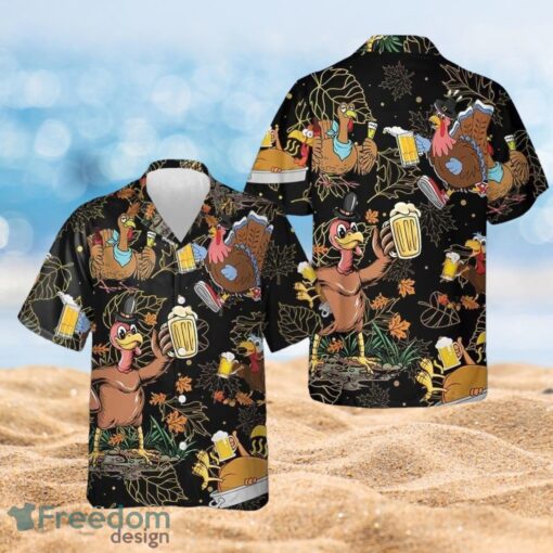 Thanksgiving Drunk Turkey Funny Thanksgiving Gifts Full Over Print Hawaiian Shirt Product Photo 1