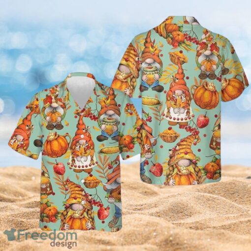 Thanksgiving Farm Harvest Festival Gnomes Thanksgiving Gifts Full Over Print Hawaiian Shirt Product Photo 1