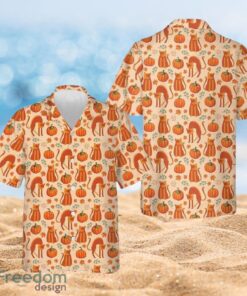 Thanksgiving  Pumpkin And Cats Design Thanksgiving Gifts For Cat Lovers Full Over Print Hawaiian Shirt