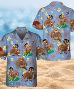 Thanksgiving Turkey Playing Football Thanksgiving Gifts Full Over Print Hawaiian Shirt