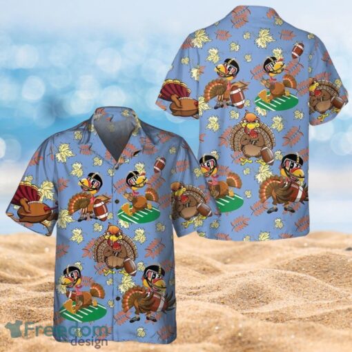 Thanksgiving Turkey Playing Football Thanksgiving Gifts Full Over Print Hawaiian Shirt Product Photo 1