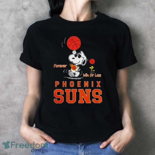 The Peanuts Snoopy And Woodstock Forever Win Or Lose Phoenix Suns 2024 Shirt - Ladies T-Shirt