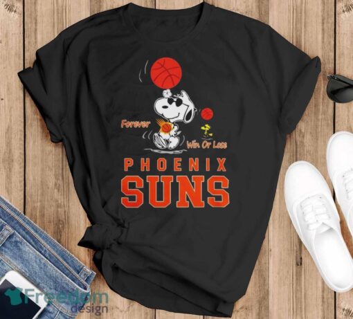 The Peanuts Snoopy And Woodstock Forever Win Or Lose Phoenix Suns 2024 Shirt - Black T-Shirt