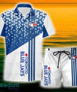Toronto Blue Jays Triangle Abstract Pattern Hawaii Shirt and Shorts Summer For Beach Fans Toronto Blue Jays Triangle Abstract Pattern Hawaii Shirt and Shorts Summer For Beach Fans