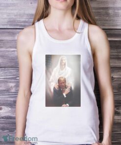 Trump Protected By Jesus T-Shirt - White Ladies Tank Top